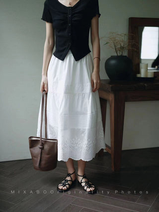 French lace cotton skirt