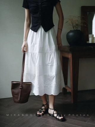 French lace cotton skirt