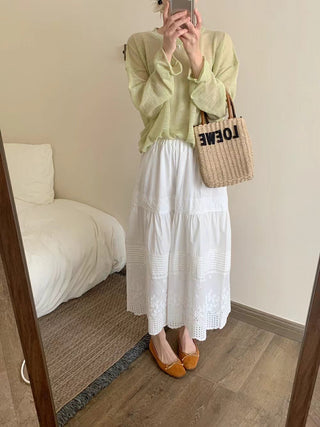 French lace cotton skirt