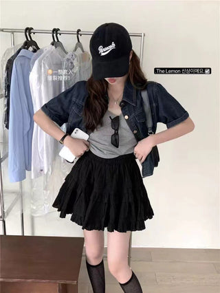 Korean high-waist cake skirt