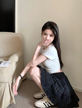 Korean high-waist cake skirt