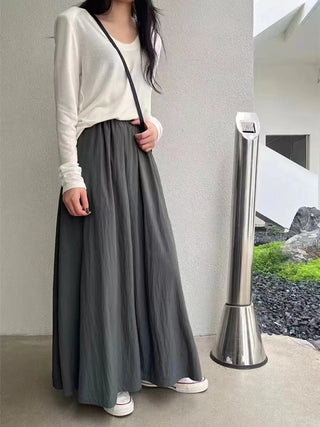 Korean casual drape skirt