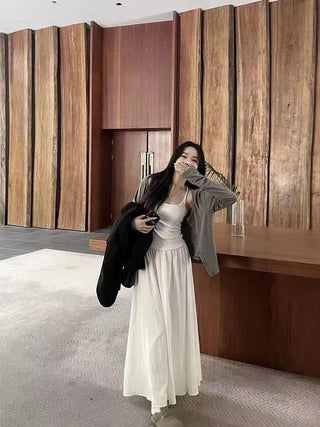 Korean casual drape skirt