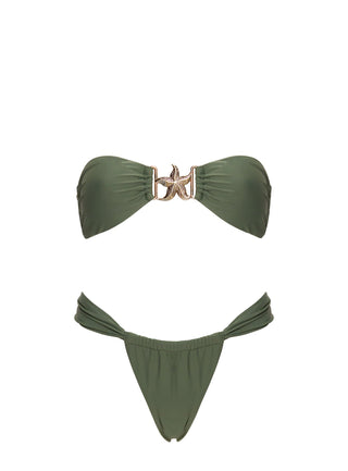Summer Season Ruched Side Bikini Bottoms Green