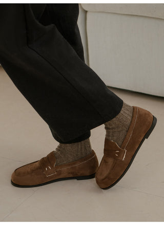 Oz Fur-lined Suede Loafers 1cm