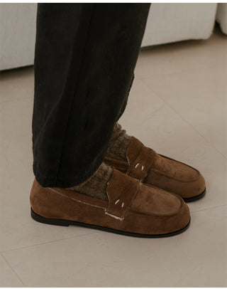 Oz Fur-lined Suede Loafers 1cm