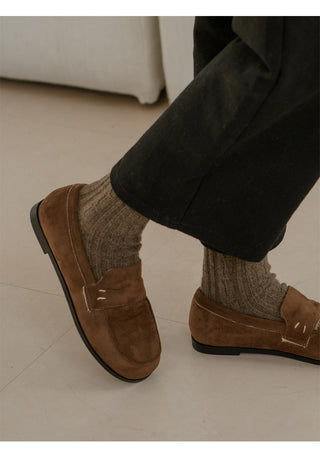 Oz Fur-lined Suede Loafers 1cm