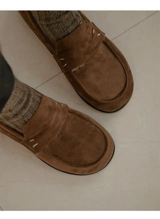 Oz Fur-lined Suede Loafers 1cm