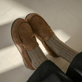Oz Fur-lined Suede Loafers 1cm