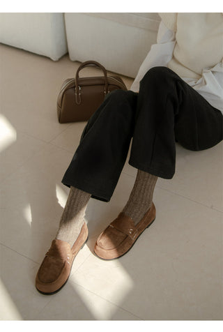 Oz Fur-lined Suede Loafers 1cm