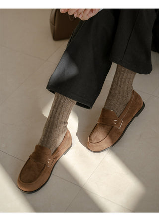 Oz Fur-lined Suede Loafers 1cm