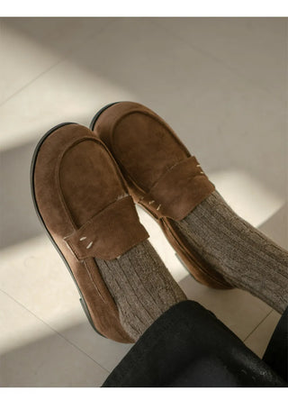 Oz Fur-lined Suede Loafers 1cm