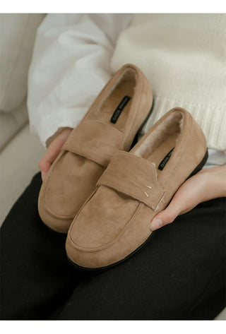 Oz Fur-lined Suede Loafers 1cm