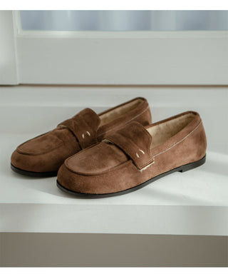 Oz Fur-lined Suede Loafers 1cm