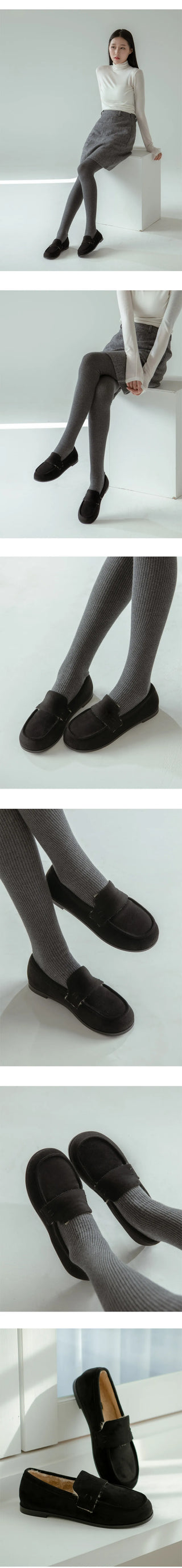 Oz Fur-lined Suede Loafers 1cm