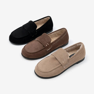 Oz Fur-lined Suede Loafers 1cm