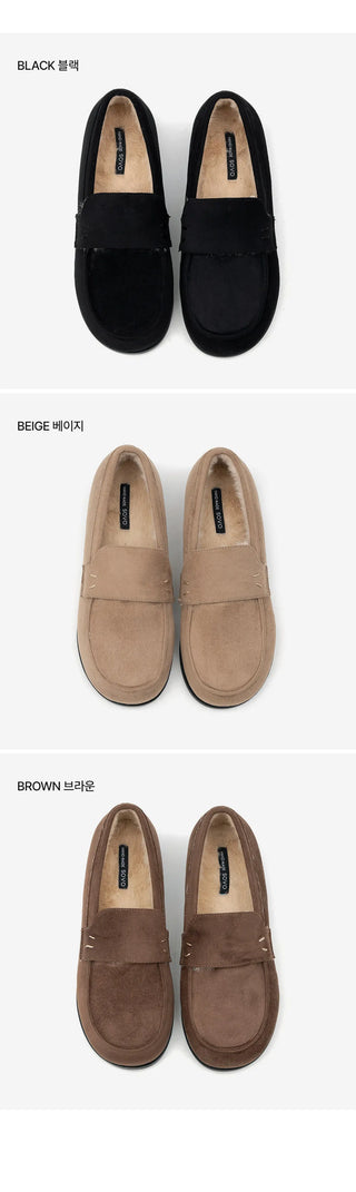 Oz Fur-lined Suede Loafers 1cm