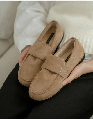 Oz Fur-lined Suede Loafers 1cm