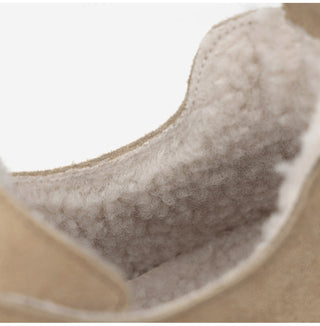 Commuse Cowhide Fur-Lined Flats 2cm