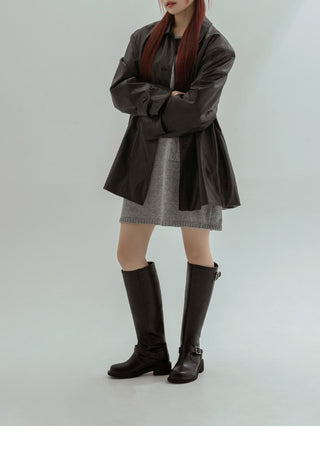 Roughly Rider Leather Long Boots 4cm