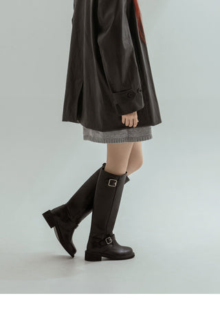 Roughly Rider Leather Long Boots 4cm