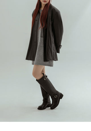 Roughly Rider Leather Long Boots 4cm