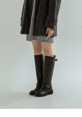 Roughly Rider Leather Long Boots 4cm