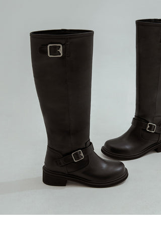 Roughly Rider Leather Long Boots 4cm