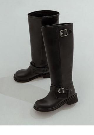 Roughly Rider Leather Long Boots 4cm