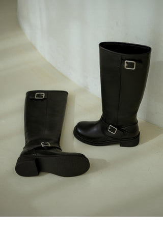 Roughly Rider Leather Long Boots 4cm