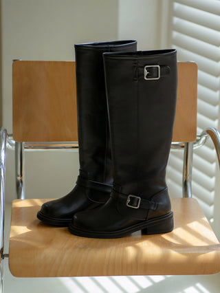 Roughly Rider Leather Long Boots 4cm
