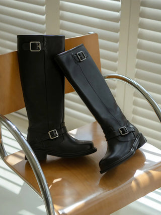 Roughly Rider Leather Long Boots 4cm