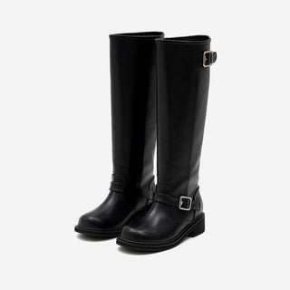Roughly Rider Leather Long Boots 4cm