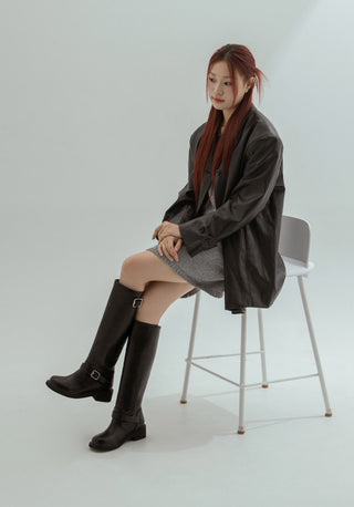 Roughly Rider Leather Long Boots 4cm