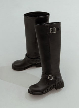 Roughly Rider Leather Long Boots 4cm