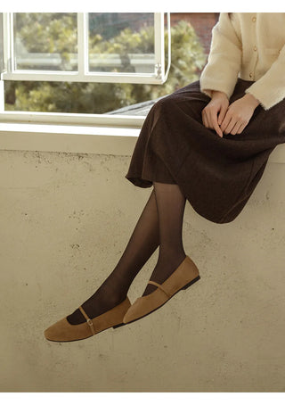 Molly Mary Jane Fur-Lined Flat Shoes 1cm