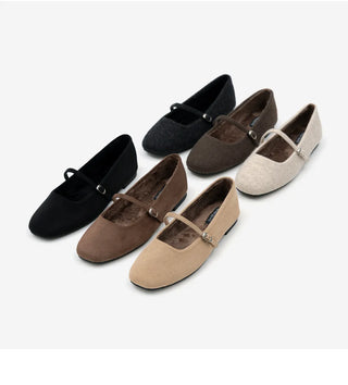 Molly Mary Jane Fur-Lined Flat Shoes 1cm