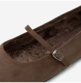 Molly Mary Jane Fur-Lined Flat Shoes 1cm
