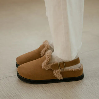 Covent Suede Fur-Lined Flats 4cm Slingback