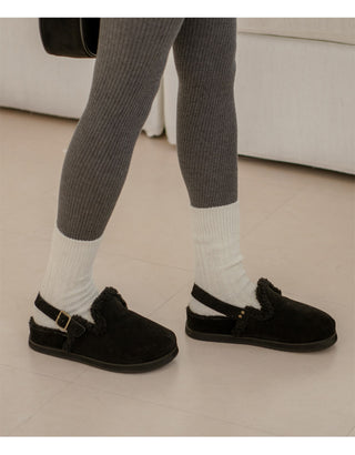 Covent Suede Fur-Lined Flats 4cm Slingback