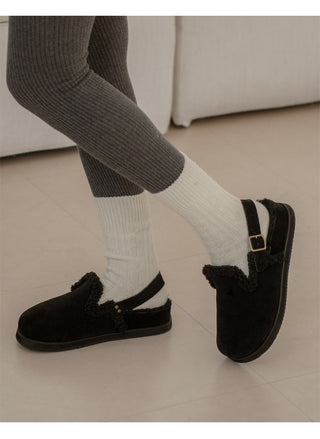 Covent Suede Fur-Lined Flats 4cm Slingback
