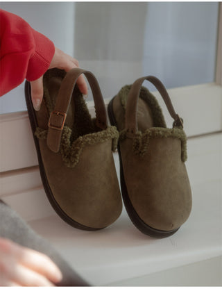 Covent Suede Fur-Lined Flats 4cm Slingback