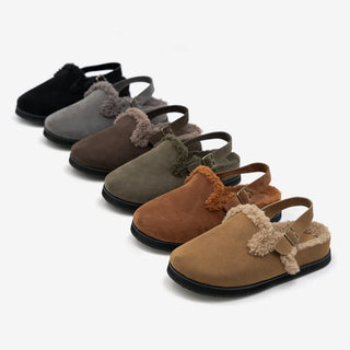 Covent Suede Fur-Lined Flats 4cm Slingback