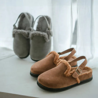 Covent Suede Fur-Lined Flats 4cm Slingback