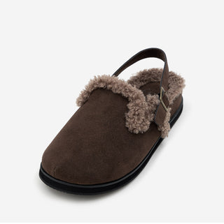 Covent Suede Fur-Lined Flats 4cm Slingback