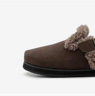 Covent Suede Fur-Lined Flats 4cm Slingback