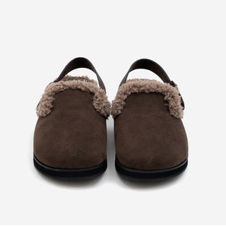 Covent Suede Fur-Lined Flats 4cm Slingback