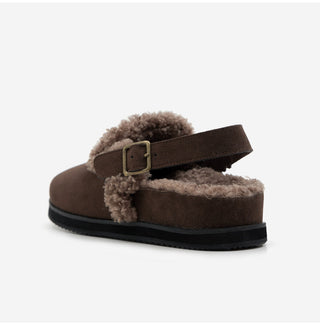 Covent Suede Fur-Lined Flats 4cm Slingback