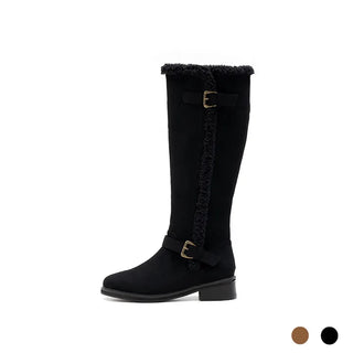Berta Shearing Suede Long Boots 4cm