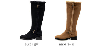 Berta Shearing Suede Long Boots 4cm